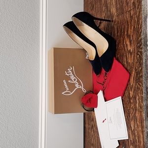 Christian Louboutin Corneille 100 Velours Navy Marine Sz 39.5